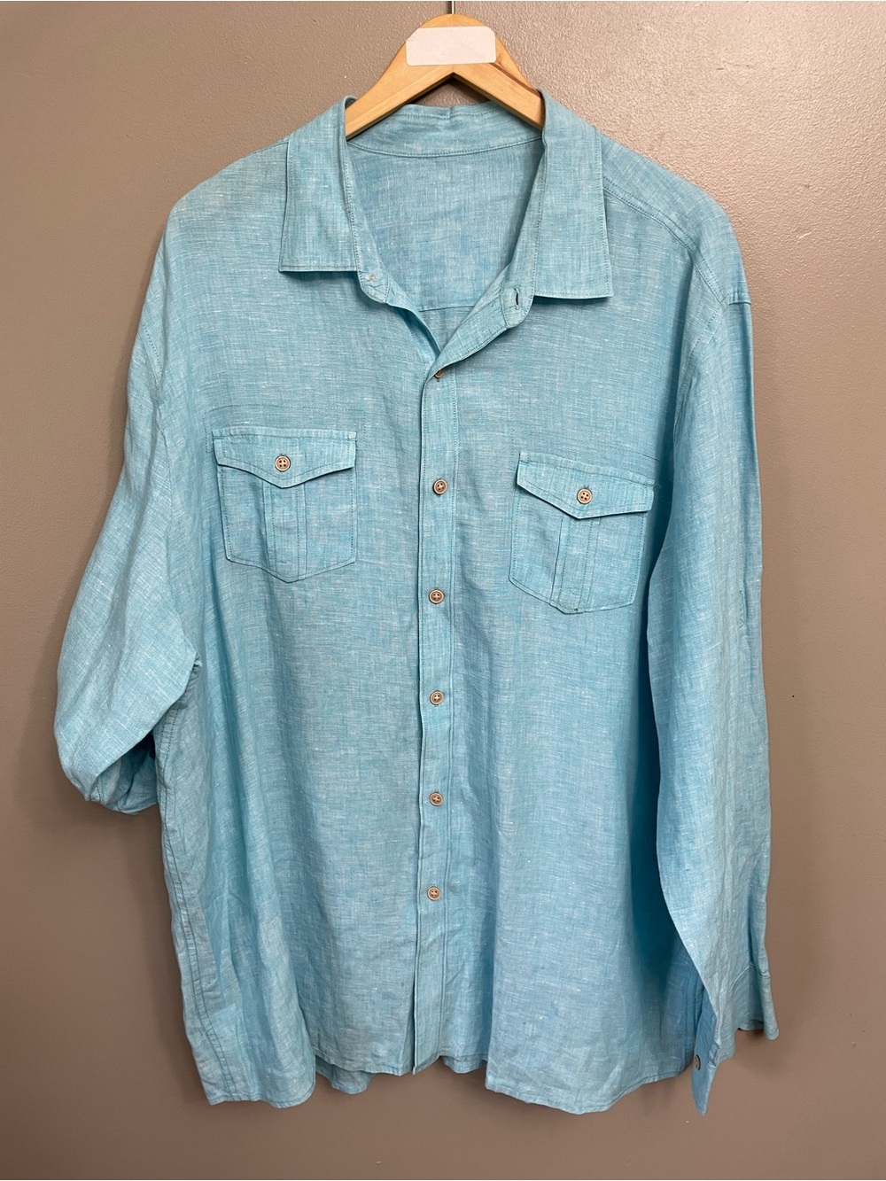 Ocean & Coast Men’s 2X-3X?  Linen Button Up Shirt Long Sleeve